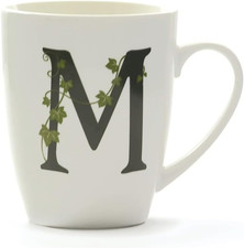- Tazza Lettera M, Bianco -