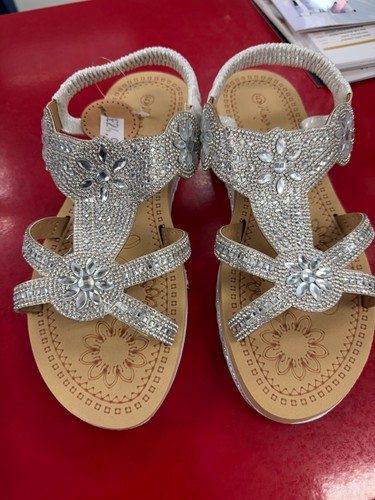 Sandali donna argento - , strass