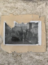 Foto originale anni 30 camion con rimorchio e distributore benzina 13x9 cm