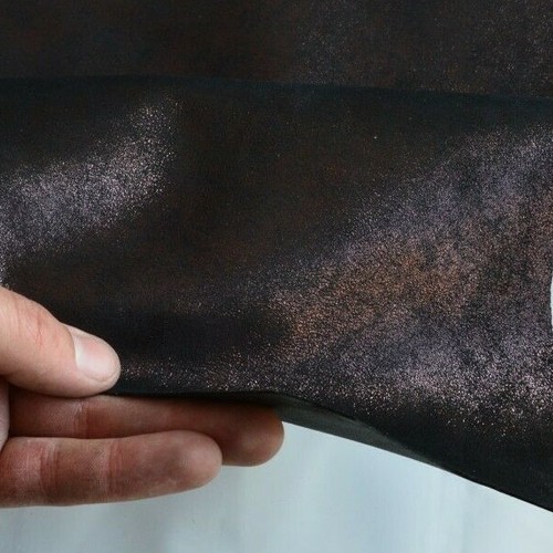 Vera pelle capra nero bronzato - pelle,