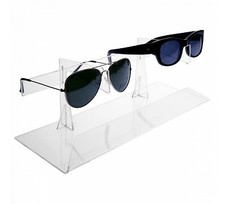 E-329 EPO Porta occhiali in plexiglass trasparente a 2 postazioni verticali