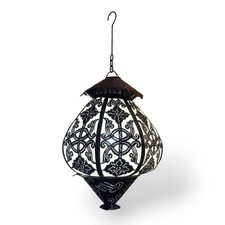 Lampadario etnico in tessuto e