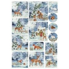 Carta di riso decoupage Winter Forest