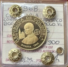 COLOMBIA 200 PESOS 1968 CONGRESSO EUCARISTICO BOGOTÀ 8,6 gr ORO 900 FDC