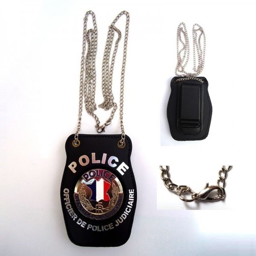 Porte insigne cuir officier - insigne, de