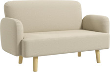 Divano 2 Posti Moderno Scandinavo in Tessuto Con Braccioli, Divanetto 2 Posti Co