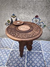 Tavolino Etnico in legno intagliato
