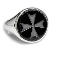Anello croce di Malta - Onice