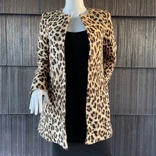 Giacca blazer ZARA leopardata bottoni a pressione ufficio sirena preppy cotone made in Spain