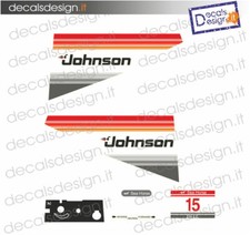 Adesivi motore marino fuoribordo Johnson 15 cv gommone barca