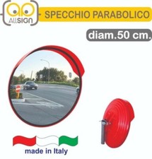 SPECCHIO PARABOLICO stradale diametro 50cm CON LENTE IN ACRILICO PER USO ESTERNO