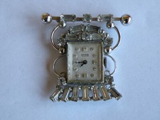 CYMA-TAVANNES-SPETTACOLARE OROLOGIO SPILLA-10 KT GOLD FILLED WHITE GOLD-RARO-BOX