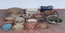 Lotto 15 cesti cestini  vimini rattan naturale  confezioni Natale vari formati
