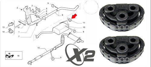 Supporto terminale marmitta - 2x,