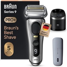 Braun Rasoio Series 9 Pro+ 9577cc Silver con Powercase e Stazione di Pulizia