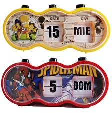 orologio da tavolo The Simpson, Spiderman analogico sveglia calendario a palette