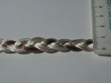 BORDO PASSAMANERIA STILE CHANEL IN VISCOSA LAVABILE 40° COLOR CORDA BEIGE BIANCO