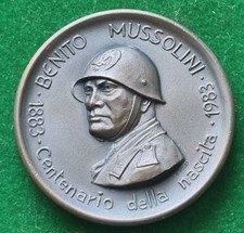 MEDAGLIA 1883-1983 COMMEMORATIVA NASCITA DUCE BENITO MUSSOLINI DOVIA PREDAPPIO
