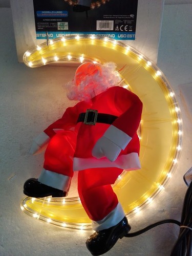 Babbo natale luminoso luna - natale, su