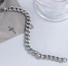 Bracciale A Maglia Cubana In Acciaio Al Titanio Premium Unisex Cm19