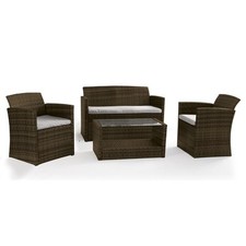 Salotto giardino Lipari polyrattan 1 divano 2 poltrone tavolo