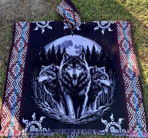 Poncho wolfs alpaca unisex - poncho,