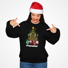 Fender Christmas Treejumper Chitarre Elettriche Maglietta Festiva Xmax Festa Regalo Maglione
