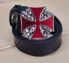 Cintura artigianale in cuoio con Fibbia  croce celtica