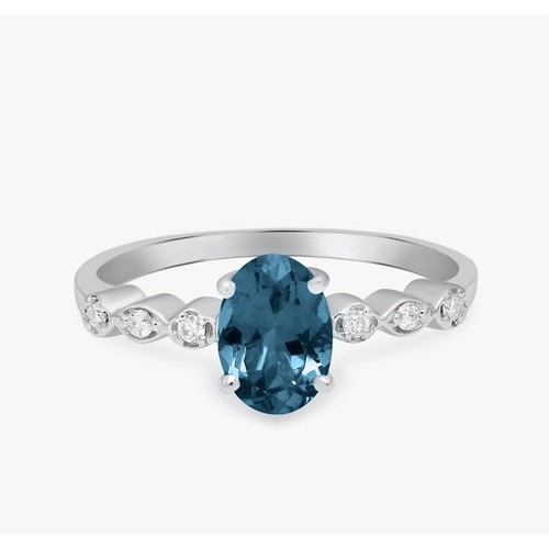 Anello solitario topazio blu