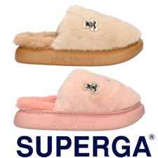 ciabatte alte DONNA interno morbido SUPERGA Beige Rosa charms pantofole moda