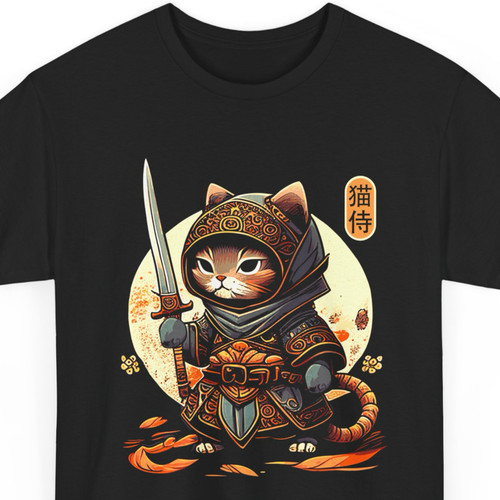 Maglietta gatto samurai - maglietta,