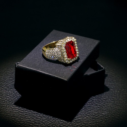 Anello mignolo rosso - , zirconi