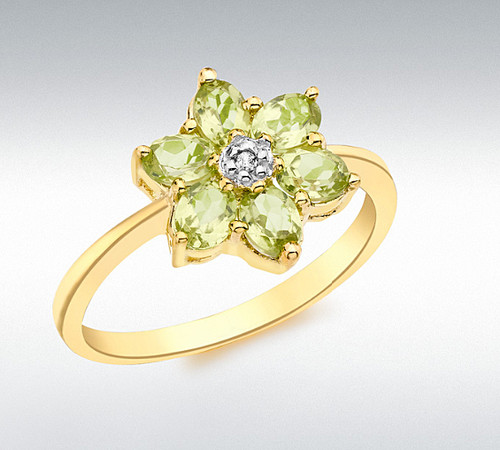 Anello fiore oro giallo - fiore,