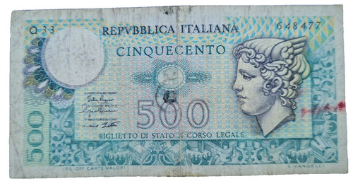 500 lire banconota testa - lire, di