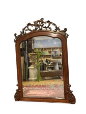 Antica grande specchiera da terra dell'800 in mogano massello