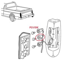 MK1 VW Caddy rear light bulb