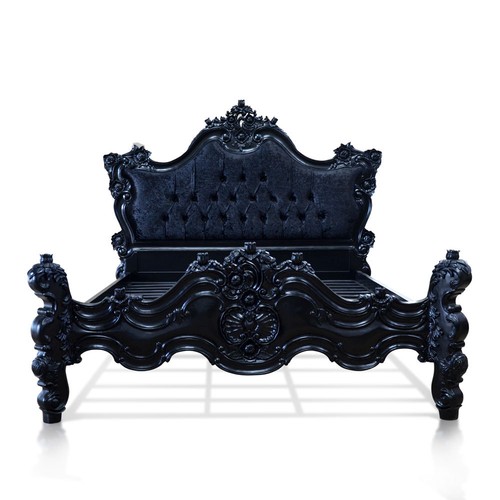 Letto gotico imbottito legno
