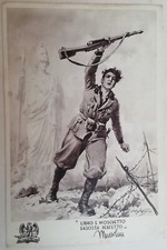 CARTOLINA MVSN REPARTI MILIZIA UNIVERSITARIA LIBRO E MOSCHETTO BELTRAME AFRICA 