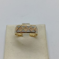 ANELLO DA UOMO IN ORO GIALLO E BIANCO 18KT CON ZIRCONI 5,5 GRAMMI N.23 (1663)