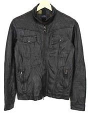 Daniele Alessandrini Giacca Uomo Eu 48 Pelle Trapuntata Pieghettata Zip