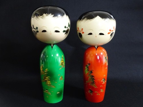 Wajima lacca kokeshi coppia - wajima,