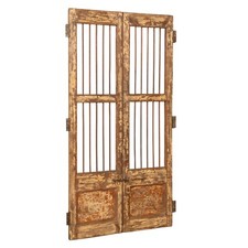 BISCOTTINI Portone Legno Grata Ferro Antica Medievale Doppia Anta Rustico