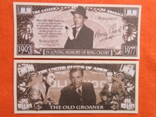 4 Bollette: Bing Crosby 1903-1977, Actor, Singer ~ Uno Milione Dollari