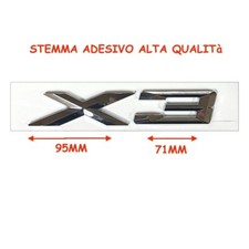 stemma targhetta scritta logo fregio bmw x3 baule posteriore argento lucido