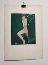 Incisione Litografia Acquaforte   Firmata De Amicis  70x50  vintage Q172