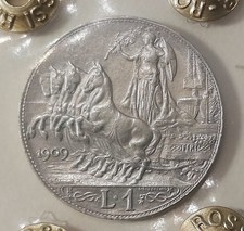 1 LIRA 1909 VITT. EM. III PERIZIATA FDC