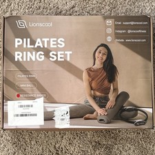 LIONSCOOL Set Anello Pilates - Cerchio di Resistenza per Allenamenti a Casa Nero
