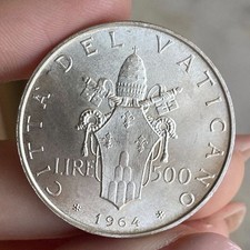 VATICANO 500 LIRE 1964 PAOLO VI ARGENTO SILVER FIOR DI CONIO UNC