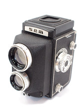 Sem 120 TLR Semflex fotocamera da studio pellicola con obiettivo Berthiot 5,4/150 mm + custodia