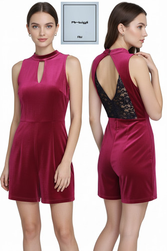 Tuta short ciniglia pizzo - tuta, ciniglia+pizzo